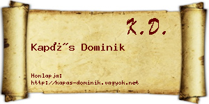 Kapás Dominik névjegykártya