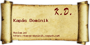 Kapás Dominik névjegykártya