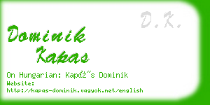 dominik kapas business card